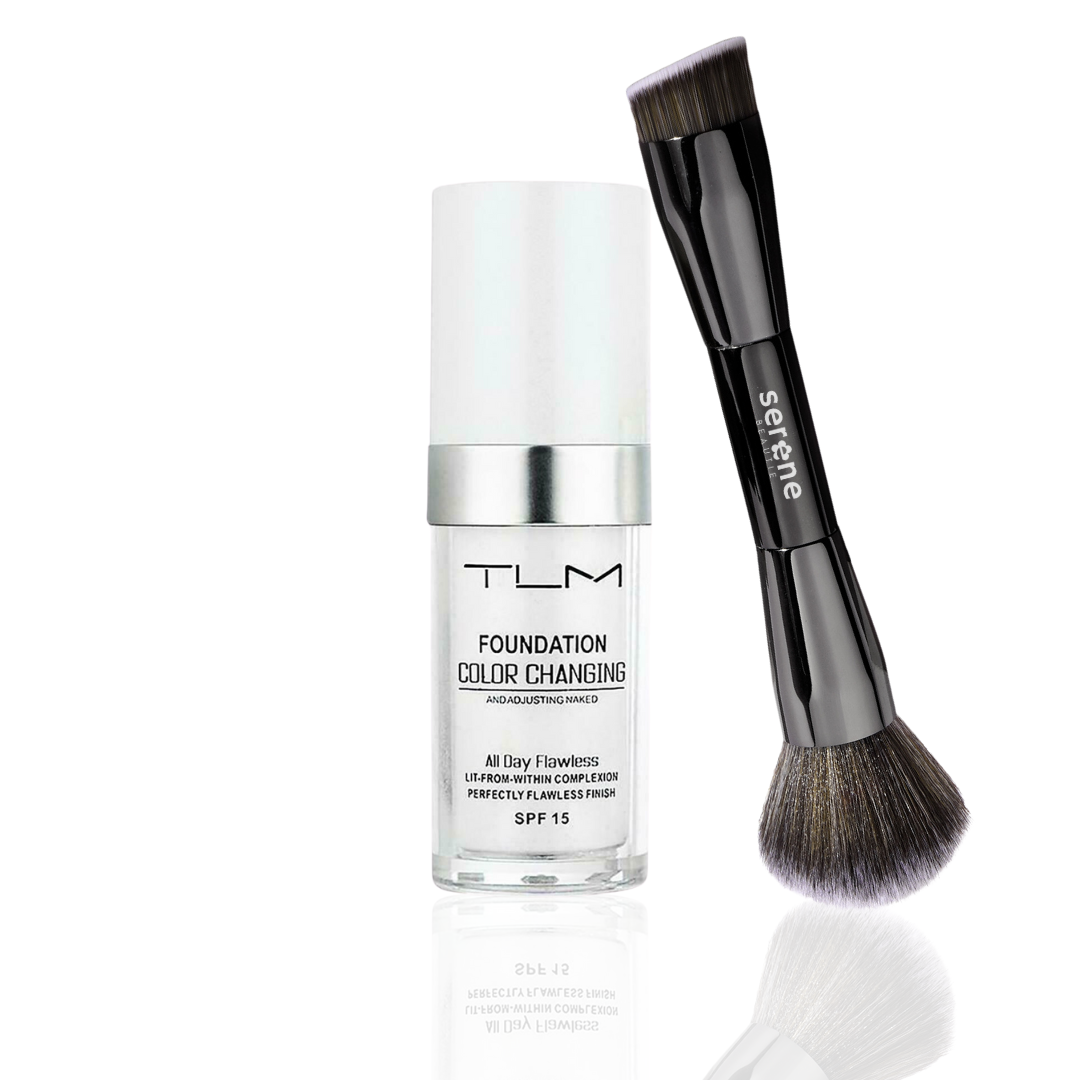 TLM COLOR CHANGING FOUNDATION +FREE 2-IN-1 ANGLED BRUSH