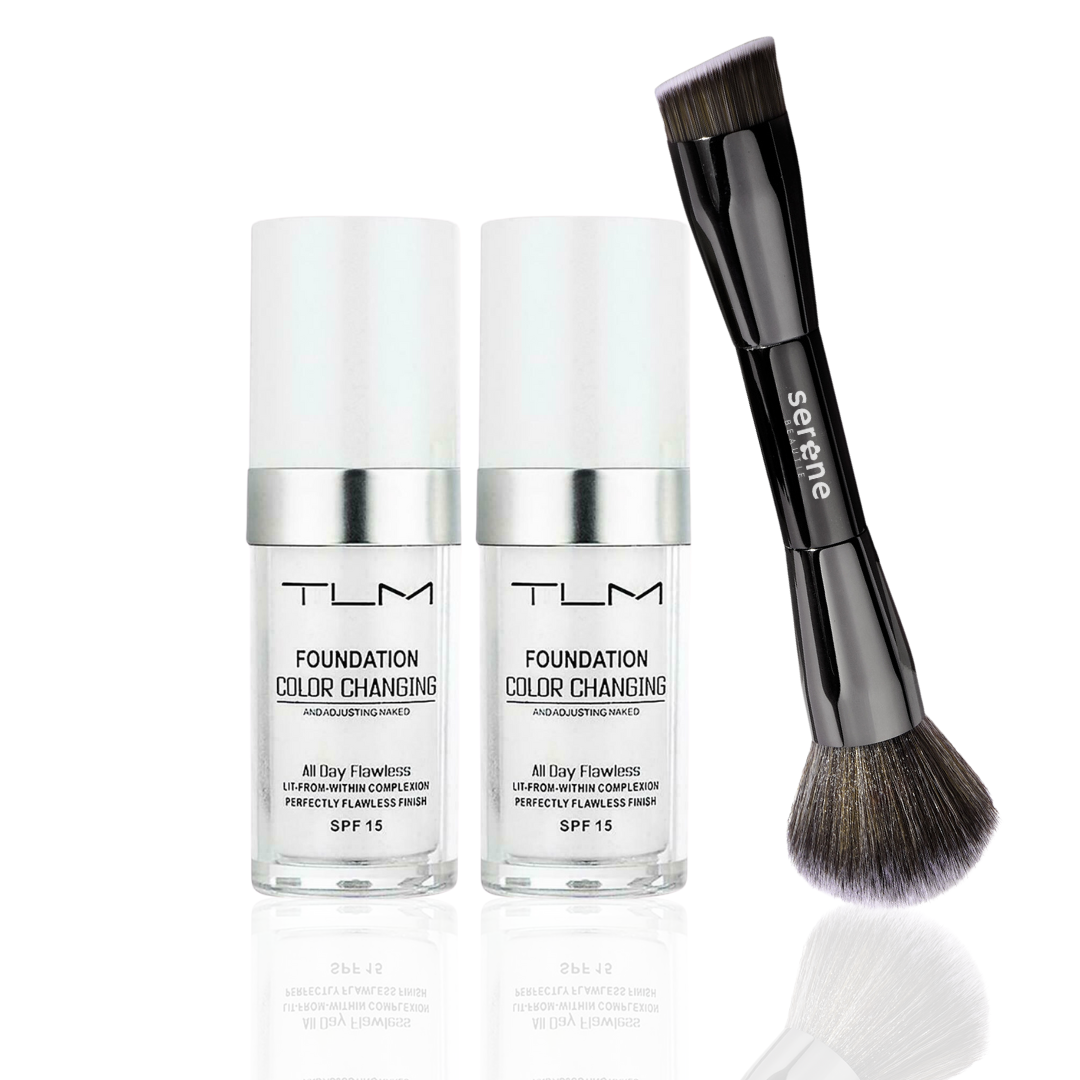 TLM COLOR CHANGING FOUNDATION +FREE 2-IN-1 ANGLED BRUSH