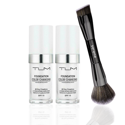 TLM COLOR CHANGING FOUNDATION +FREE 2-IN-1 ANGLED BRUSH