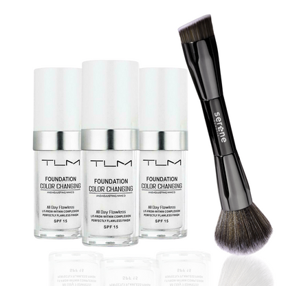 TLM COLOR CHANGING FOUNDATION +FREE 2-IN-1 ANGLED BRUSH